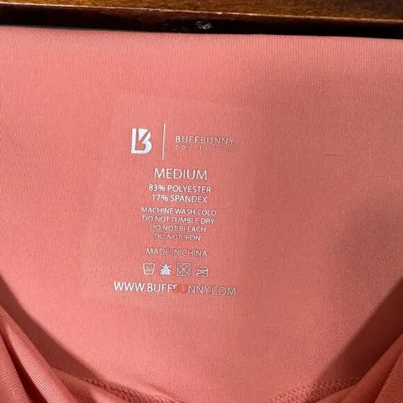 buffbunny | peach lazer cut high waisted perforated women's leggings sz M - Picture 8 of 8